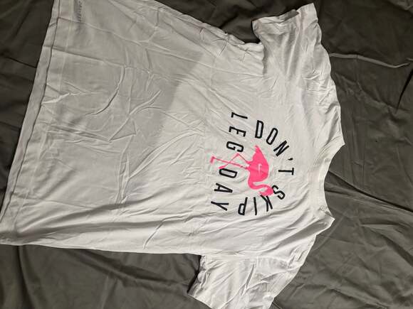 Nike Other - Nike Dri-FIT Men’s White Don't Skip Leg Day Flamingo Graphic‎ T-Shirt